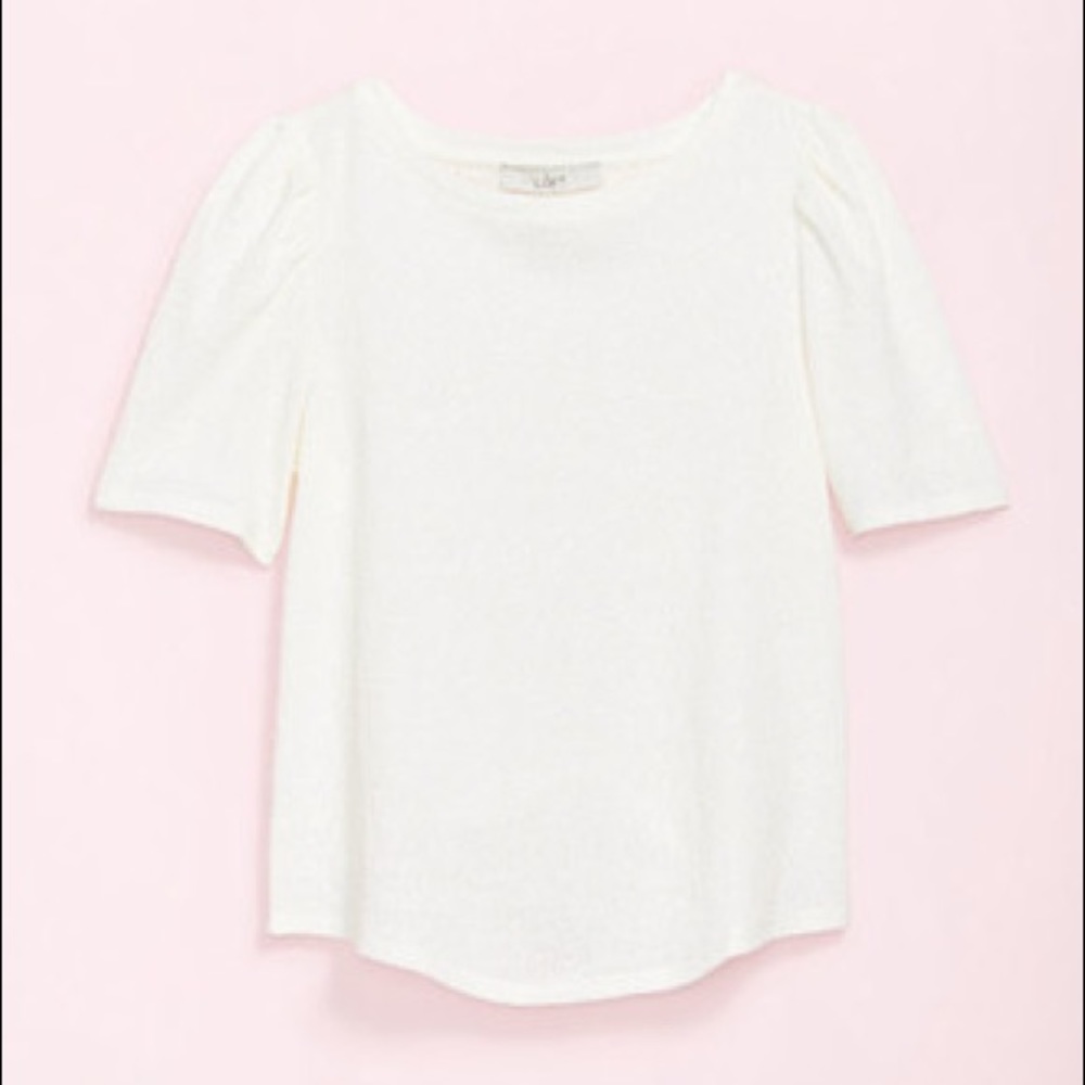 Loft lace puff sleeve shirt